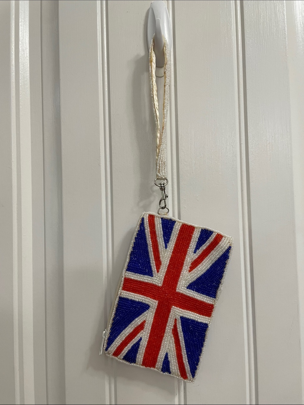 dELiA*s Vintage Union Jack Beaded Wristlet - Blue, Red & White